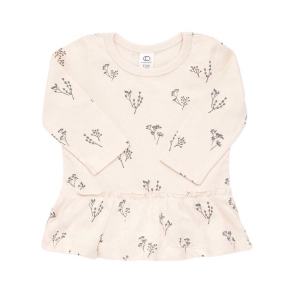 COLORED ORGANICS BABY MONA PEPLUM TOP